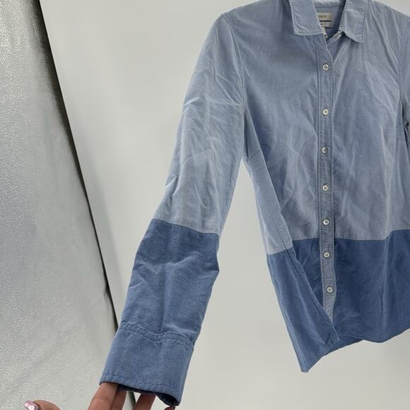 J.Crew boy color block blue button down casual nautical beach business size 0 - Picture 7 of 8